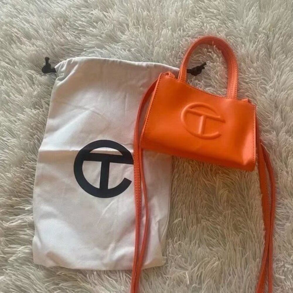Telfar Small Orange Shopping Bag